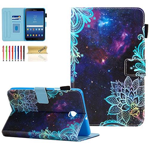 Dteck Galaxy Tab A 8.0 2018 Case, SM-T387 Case, Dteck Slim Premium Leather Folio Stand Cover with Card Holder/Photo Slot for Samsung Galaxy Tab A 8 inch 2018 Release T387 Tablet, Galaxy Flower - Image 1
