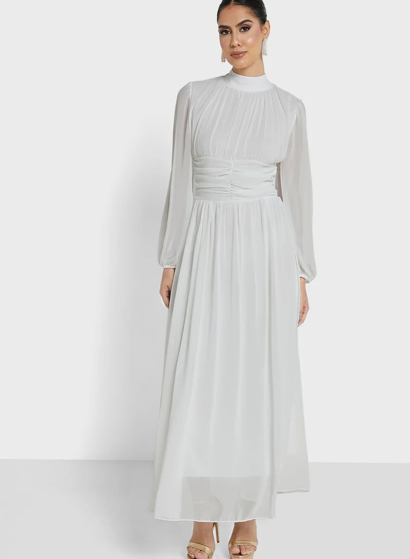 Khizana Ruched Waist Detail A-Line Dress