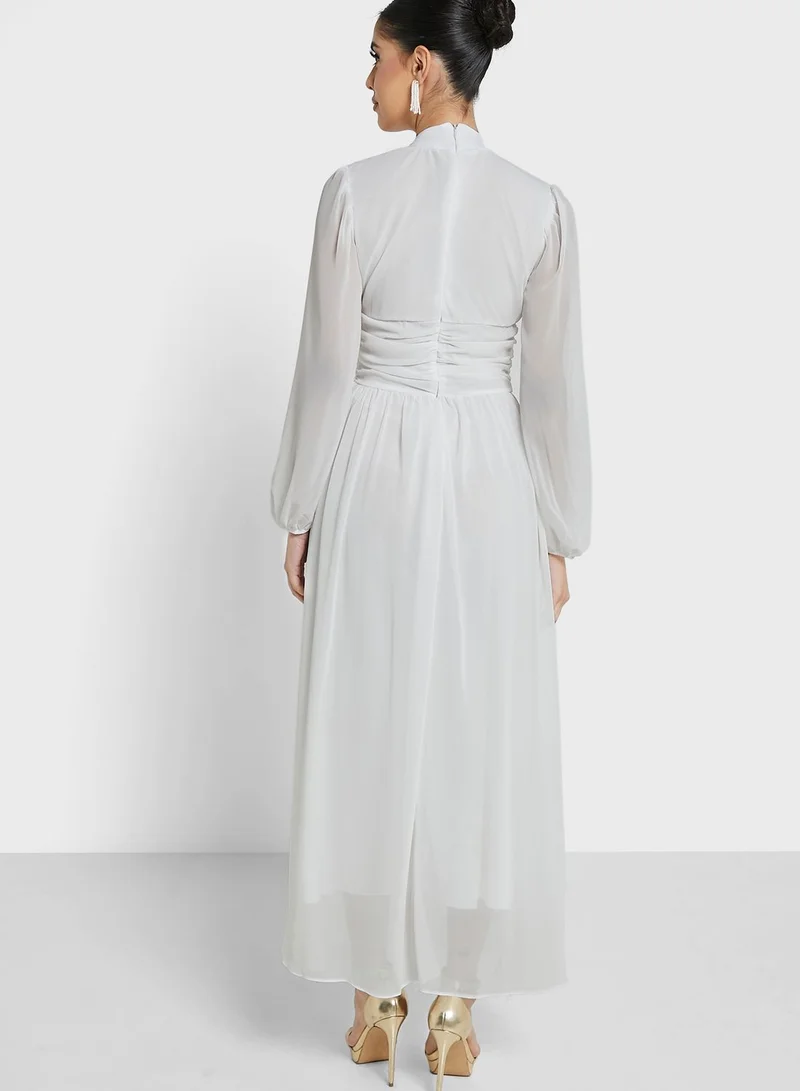 Khizana Ruched Waist Detail A-Line Dress