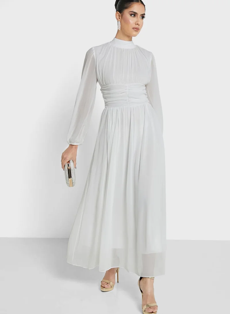 Khizana Ruched Waist Detail A-Line Dress