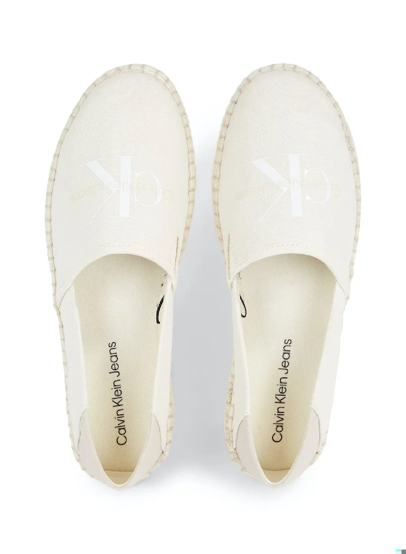 Calvin Klein Jeans Women's Flat Espadrilles - Cotton, White
