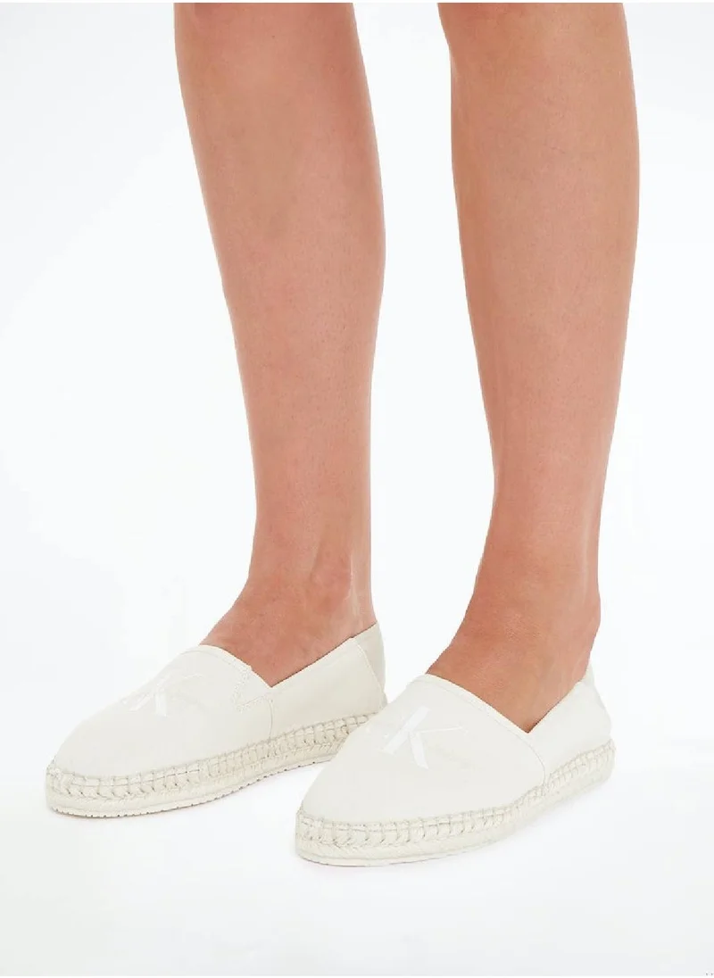 Calvin Klein Jeans Women's Flat Espadrilles - Cotton, White