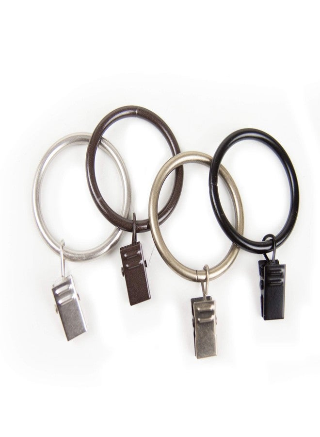 Rod Desyne 10 Count 1-3/8-Inch Curtain Rings with Clip for Windows, Cocoa - Image 2