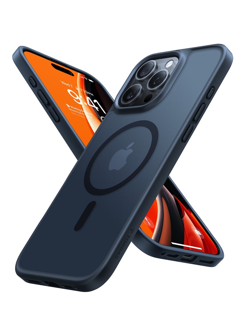 حافظة مغناطيسية مضادة للصدمات لجهاز آيفون 16 برو، [متوافقة مع MagSafe] [اختبار السقوط بمعيار عسكري] حافظة شفافة رقيقة واقية لجهاز آيفون 16 برو مضادة للبصمات ومضادة للخدوش، سوداء - Image 1