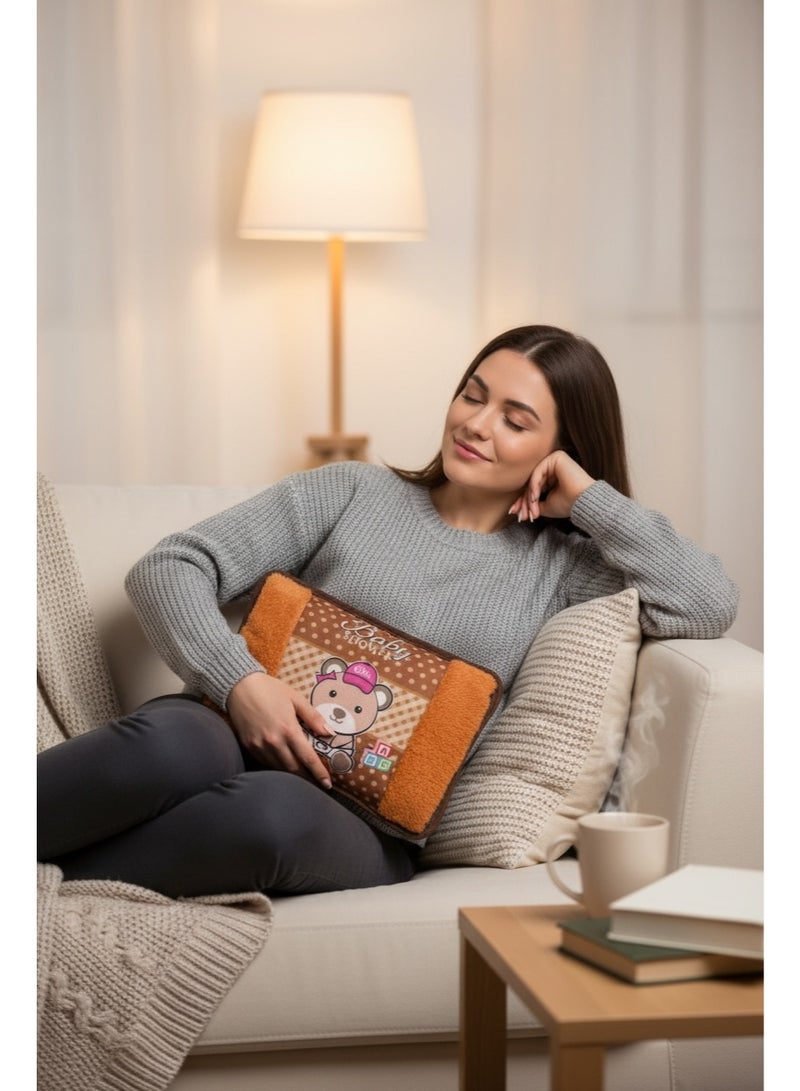 Lifenpure™ 1 pc electric rechargeable heating water bag with hand warmer for pain relief warming hand and relieve muscle aches and back pains assorted color and design - Image 5