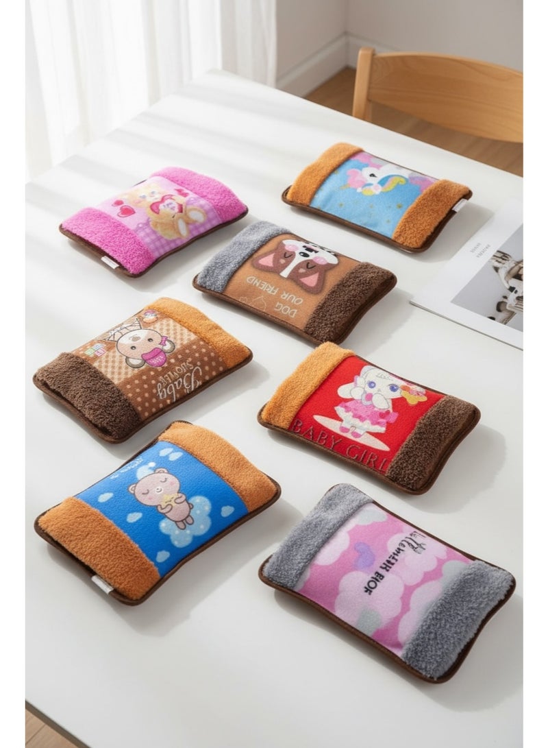 Lifenpure™ 1 pc electric rechargeable heating water bag with hand warmer for pain relief warming hand and relieve muscle aches and back pains assorted color and design - Image 1