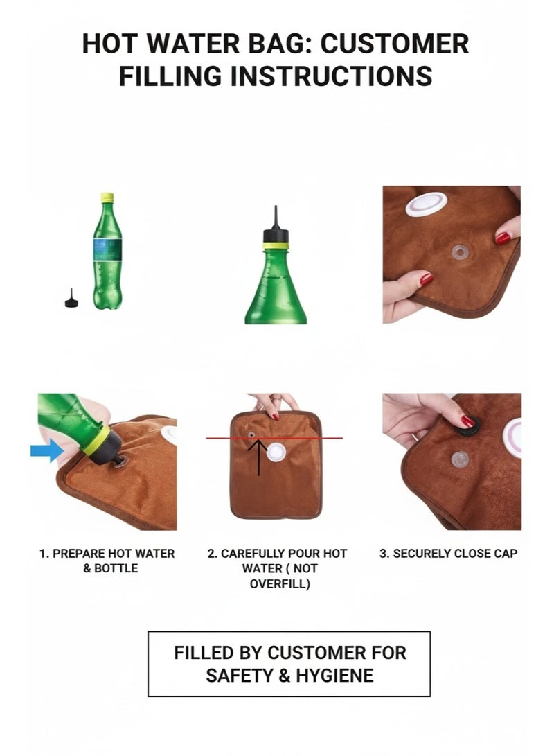 Lifenpure™ 1 pc electric rechargeable heating water bag with hand warmer for pain relief warming hand and relieve muscle aches and back pains assorted color and design - Image 2