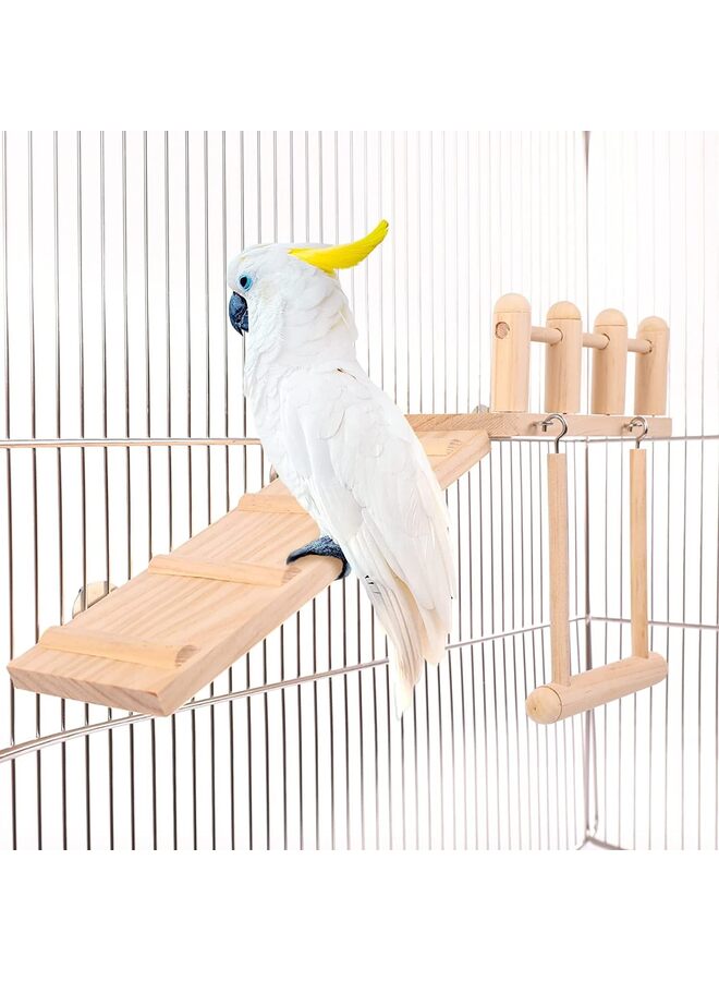 Bird Perches Cage Toys Bird Wooden Play Gyms Stands with Climbing Ladder, Parrot Play Stand and Bird Swing for Green Cheeks,Bird Cage Chewing Toys Sets - Image 5