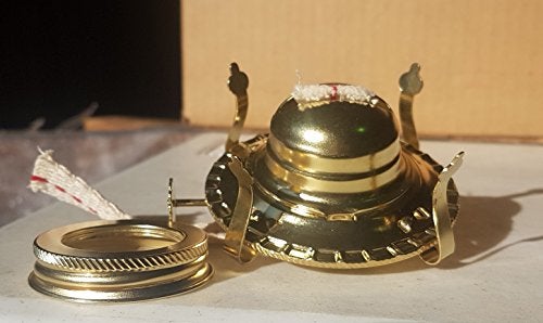 B&P Lamp Replacement Oil and Kerosene Lamp #2 Size Brass Plated Burner with Reduction Collar and Cotton Lamp Wick | Fits Vintage Oil Lamps | Holds a 3 Inch Base Chimney - 2 Pack - Image 4