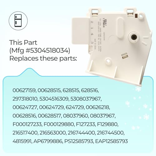 GREALTH 5304518034 Refrigerator/Freezer Defrost Timer Compatible with Frigidaire Kenmore Whirlpool Crosley Etc, Replacement Part 297318010 216744500 216744400 216517400 AP6799886 Etc - Image 3