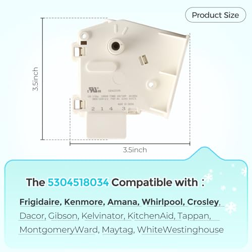 GREALTH 5304518034 Refrigerator/Freezer Defrost Timer Compatible with Frigidaire Kenmore Whirlpool Crosley Etc, Replacement Part 297318010 216744500 216744400 216517400 AP6799886 Etc - Image 2