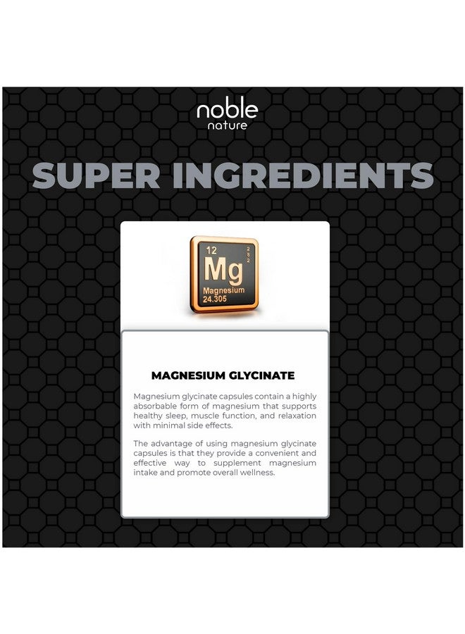 noble nature مغنيسيوم جليسينات عالي الامتصاص 550 ملغ - 120 كبسولة نباتية - إمداد لمدة 4 أشهر - Image 4