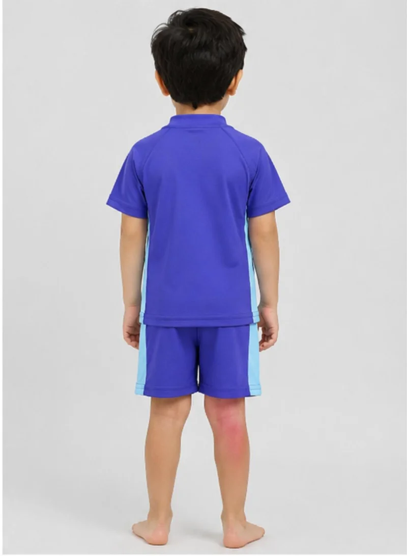 Babyqlo Boys Navy Blue Rash Guard Swim Set