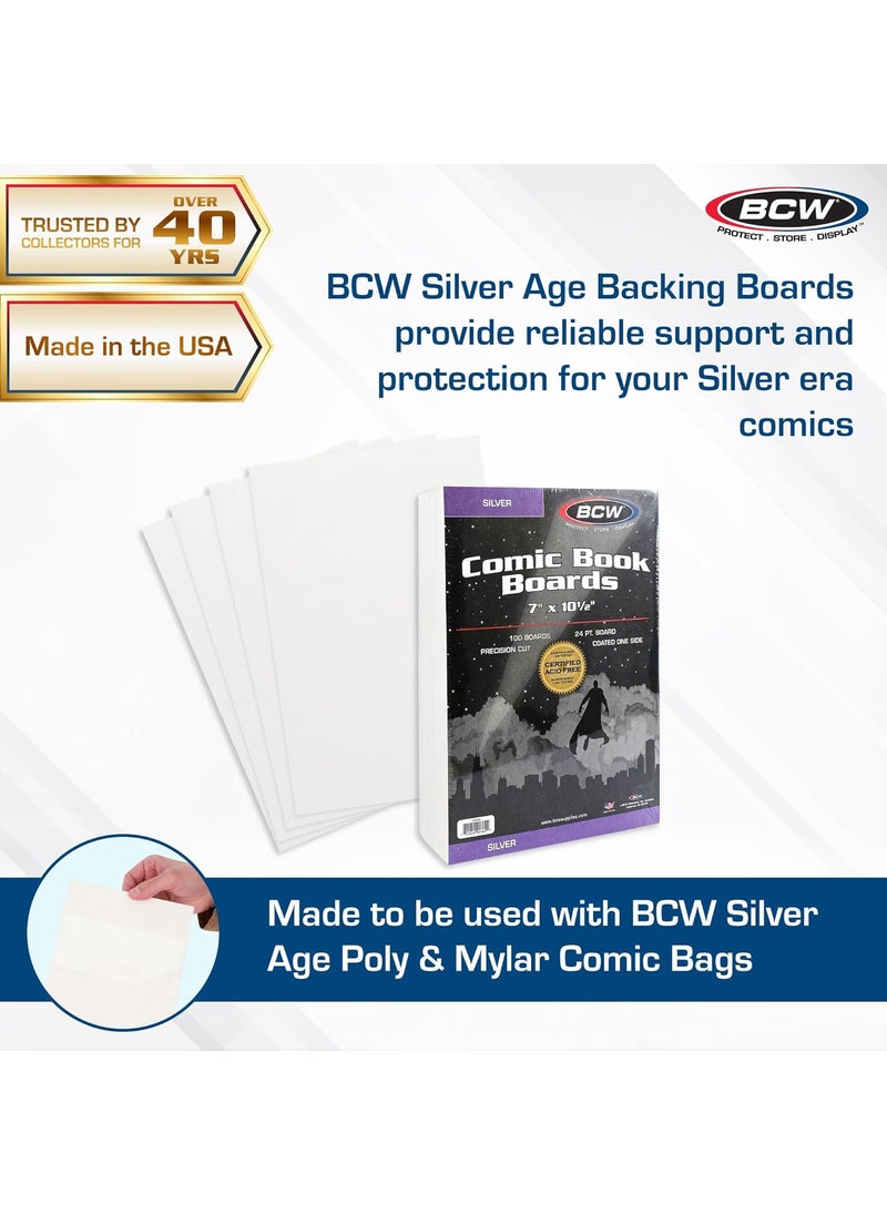 BCW BCW Silver Age Backing Boards  2 Pack 200 Total  Certified AcidFree 7x105 Inches  Protection for Silver and Bronze Age Comics  - Image 2