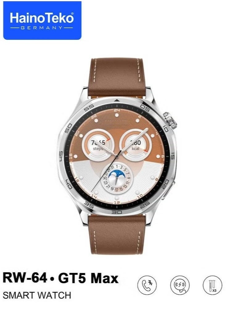 Haino Teko Smartwatch with Large AMOLED Display, Voice Assistant, and 3 Pairs of Straps, Designed for Men  - Image 3
