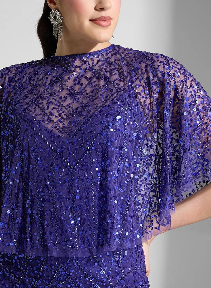 اميليا روز Sequin Overlay Dress
