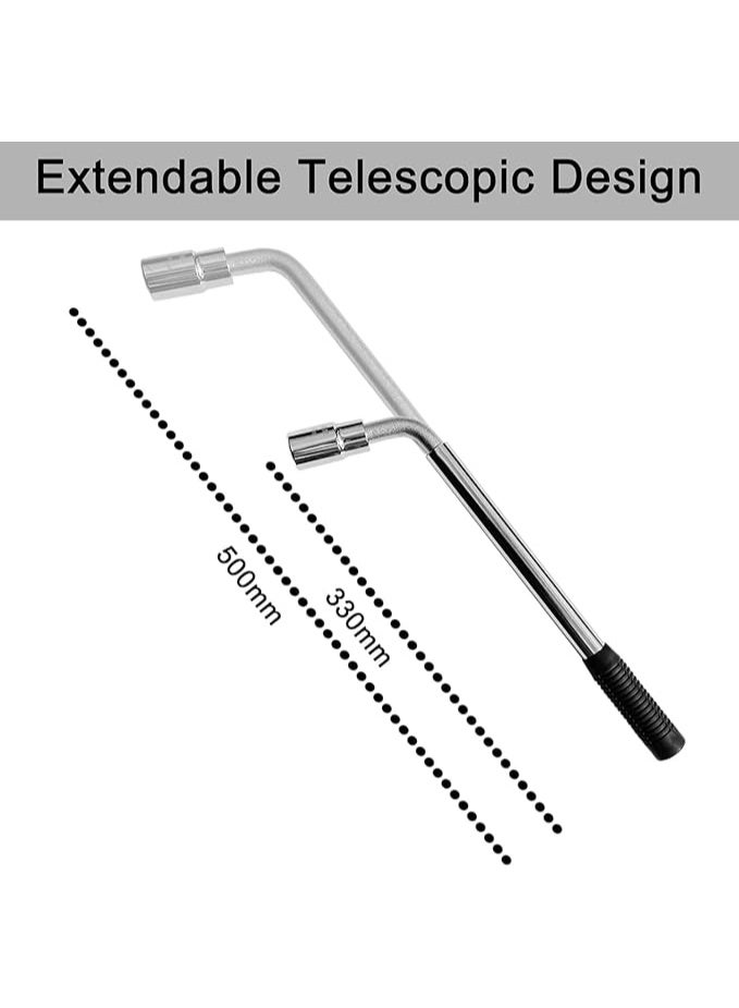 مفتاح عجل شامل للسيارة والمنزل - مزود بلقمتين (17-19-21-23 مم) - قوي وشديد التحمل لتغيير الإطارات والمهام المنزلية - مصنوع من الصلب المقوى - Image 5