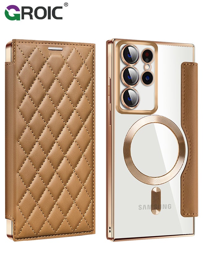GROIC For Samsung Galaxy S24 Ultra Phone Case,Wallet Case with RFID Blocking Flip Credit Card Holder,Wireless Charging Phone Shell,Leather Filp Phone Cover for Samsung Galaxy S24 Ultra 6.8''  - Image 1