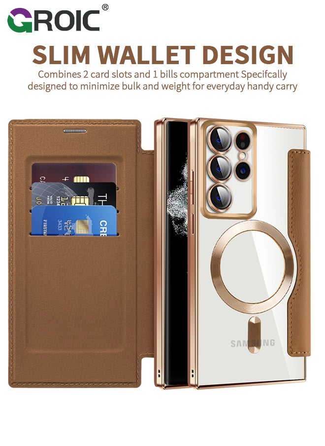 GROIC For Samsung Galaxy S24 Ultra Phone Case,Wallet Case with RFID Blocking Flip Credit Card Holder,Wireless Charging Phone Shell,Leather Filp Phone Cover for Samsung Galaxy S24 Ultra 6.8''  - Image 2