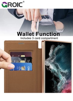 GROIC For Samsung Galaxy S24 Ultra Phone Case,Wallet Case with RFID Blocking Flip Credit Card Holder,Wireless Charging Phone Shell,Leather Filp Phone Cover for Samsung Galaxy S24 Ultra 6.8''  - Image 5