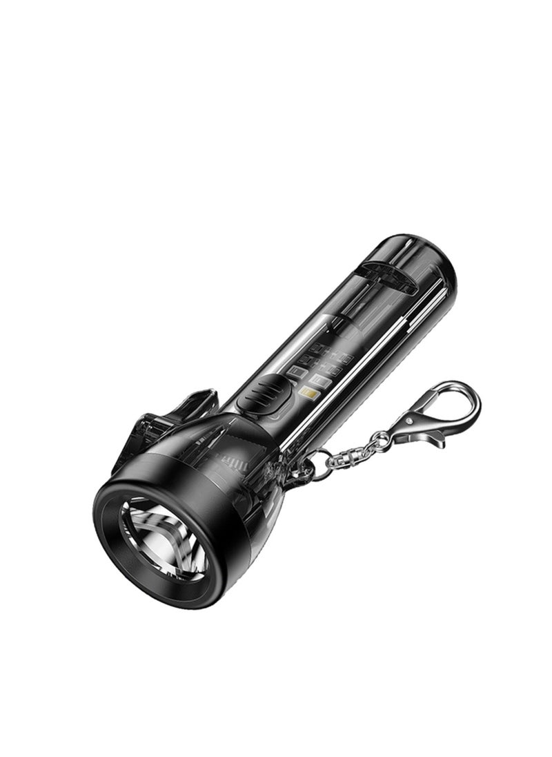 Generic Small Keychain Torch, Mini USB Rechargeable Keychain Flashlight Bright Key Ring Portable Pocket Torch Light, Versatile 2000 Lumens Keychain Toy with Safety Clip for Various Outdoor Activities  - Image 1