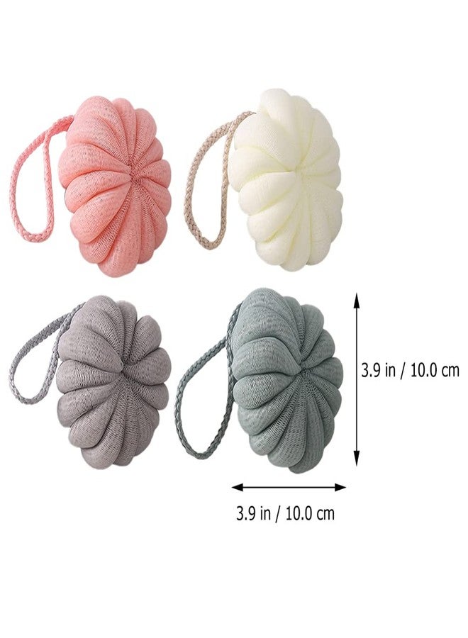 هيليلي قطع من كرات الاستحمام، إسفنجة استحمام على شكل زهرة، ليفة استحمام ناعمة، ليفة استحمام، كرات استحمام، كرة ليفة استحمام أو وسادة شبكية للأطفال للتنظيف - Image 2