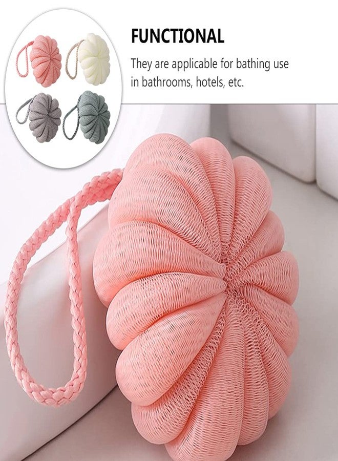 هيليلي قطع من كرات الاستحمام، إسفنجة استحمام على شكل زهرة، ليفة استحمام ناعمة، ليفة استحمام، كرات استحمام، كرة ليفة استحمام أو وسادة شبكية للأطفال للتنظيف - Image 3