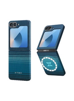 PITAKA pitaka for Z Flip 6 Case, Slim & Light Magnetic Galaxy Z Flip 6 Case with a Case-Less Touch Feeling, 1500D Aramid Fiber Made [MagEZ Case 5 - Moonrise]  - Image 1