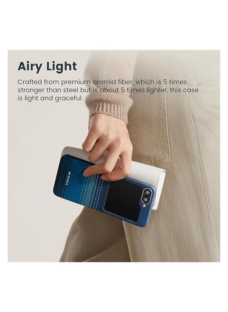 PITAKA - pitaka for Z Flip 6 Case, Slim & Light Magnetic Galaxy Z Flip 6 Case with a Case-Less Touch Feeling, 1500D Aramid Fiber Made [MagEZ Case 5 - Moonrise] - Image 1