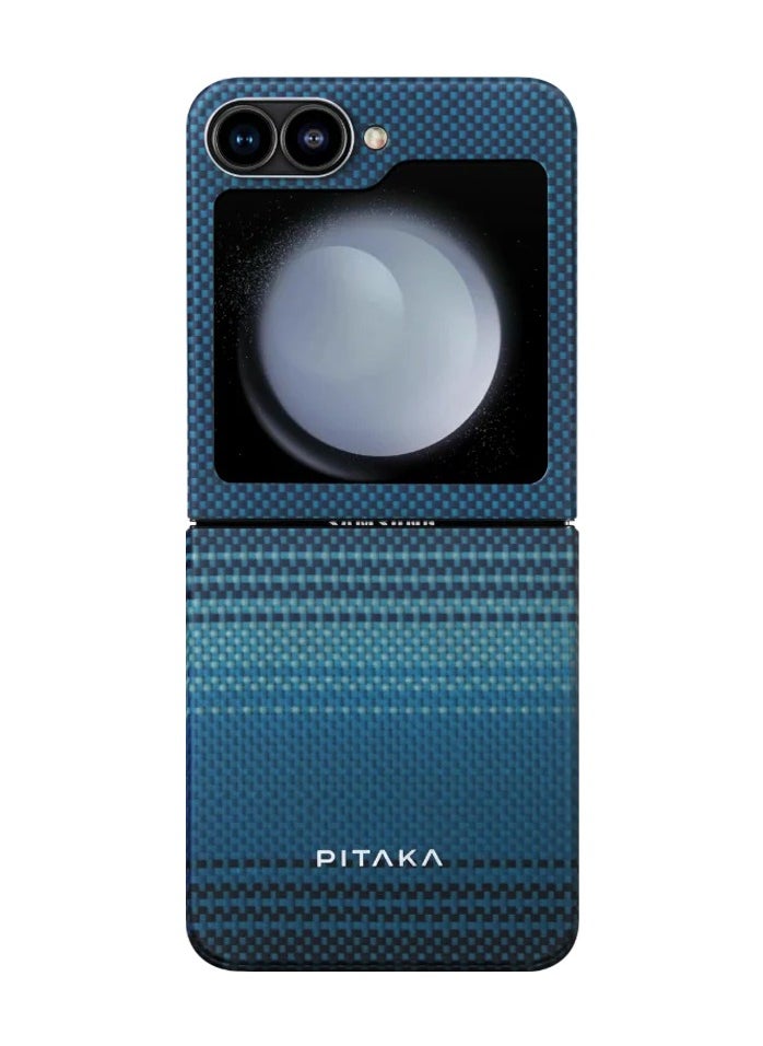 PITAKA - pitaka for Z Flip 6 Case, Slim & Light Magnetic Galaxy Z Flip 6 Case with a Case-Less Touch Feeling, 1500D Aramid Fiber Made [MagEZ Case 5 - Moonrise] - Image 1