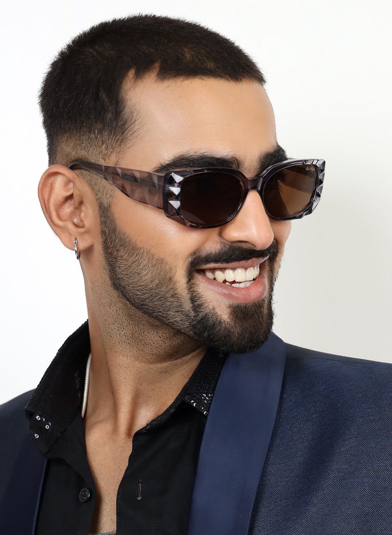 Woggles Red Pappy Aetheris Brown Rectangle Sunglasses|100% UV Protected| Men & Women - Image 4