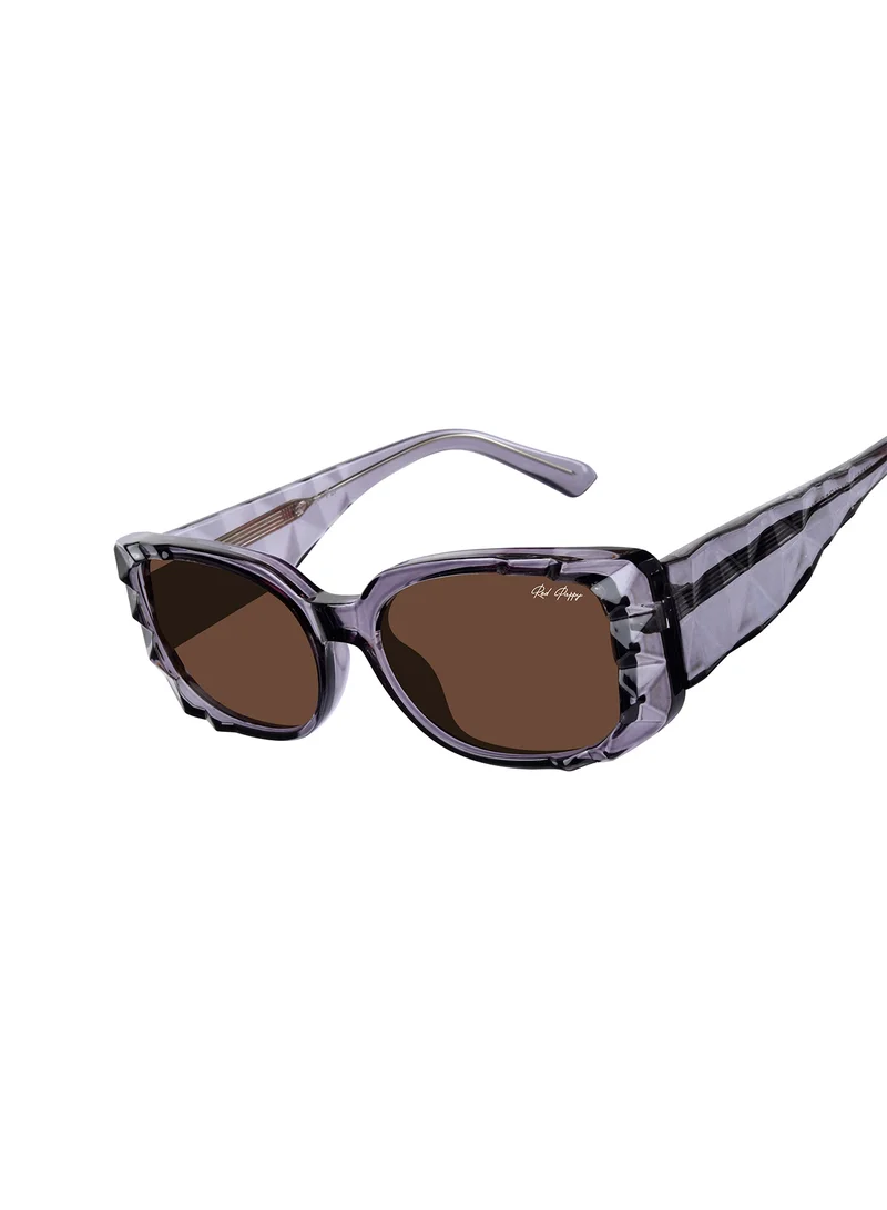 Woggles Red Pappy Aetheris Brown Rectangle Sunglasses|100% UV Protected| Men & Women