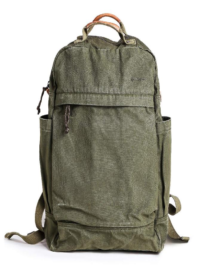 GOOTIUM Canvas Backpack for Women Vintage Style Zipper Bag Men's Casual Daypack Cloth Outdoor Travel Rucksack, Olive - Image 1