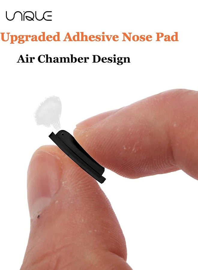 يونيك 20 زوجا من وسادات الأنف النظارات ، نظارات لاصقة سيليكون ناعمة ، وسادات أنف غرفة الهواء المضادة للانزلاق ، تصميم أكثر نعومة وراحة للإطارات البلاستيكية الكاملة ، النظارات ، النظارات الشمسية (أسود) - Image 3