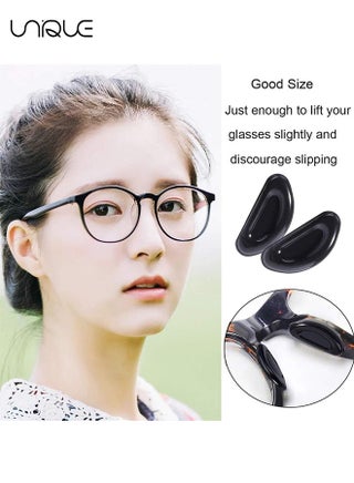20 Pairs Eyeglass Nose Pads, Soft Silicone Adhesive Glasses, Anti-Slip Heighten Air Chamber Nose Pads, Design More Soft and Comfortable for Full Plastic Frames, Eyeglasses, Sunglasses（Black） - view 5