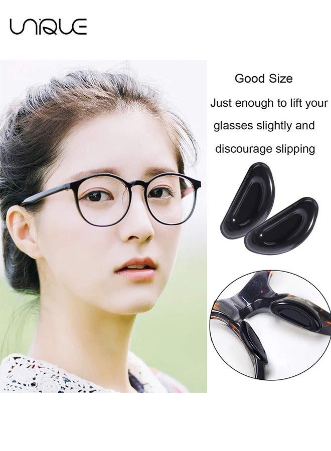 يونيك 20 زوجا من وسادات الأنف النظارات ، نظارات لاصقة سيليكون ناعمة ، وسادات أنف غرفة الهواء المضادة للانزلاق ، تصميم أكثر نعومة وراحة للإطارات البلاستيكية الكاملة ، النظارات ، النظارات الشمسية (أسود) - Image 5