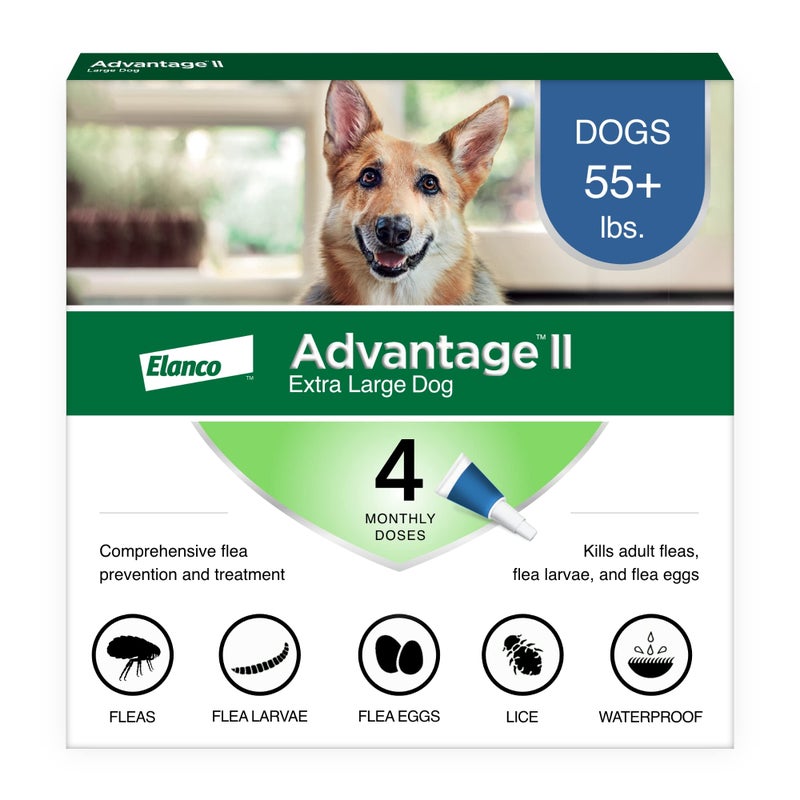 Advantage II XL Dog Vet-Recommended Flea Treatment & Prevention | Dogs Over 55 lbs. | 4-Month Supply - Image 1