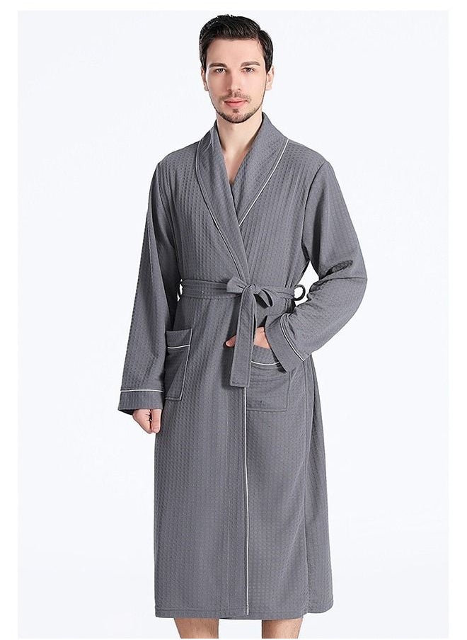 Arabest - Fashion Cotton Hooded Bathrobe, Hooded Bathrobe with Piping - Lightweight, Long, Super Soft Spa Pajama Robe, Luxurious Bathrobe Waffle Fabric for Bathroom, Bedroom, Indoor and Outdoor - Image 1