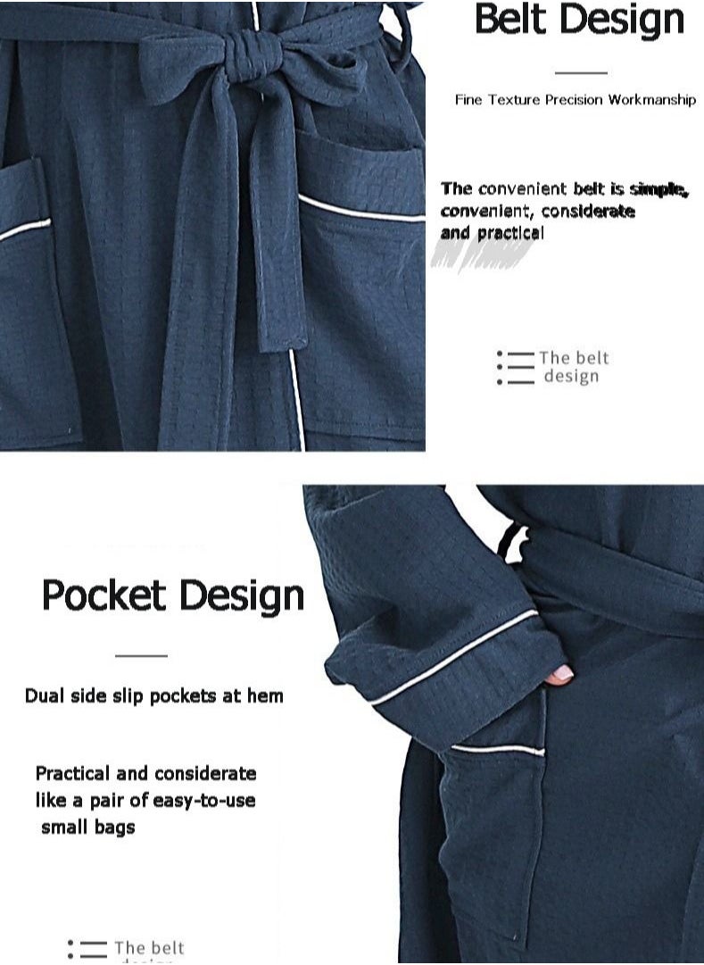 Arabest - Fashion Cotton Hooded Bathrobe, Hooded Bathrobe with Piping - Lightweight, Long, Super Soft Spa Pajama Robe, Luxurious Bathrobe Waffle Fabric for Bathroom, Bedroom, Indoor and Outdoor - Image 1