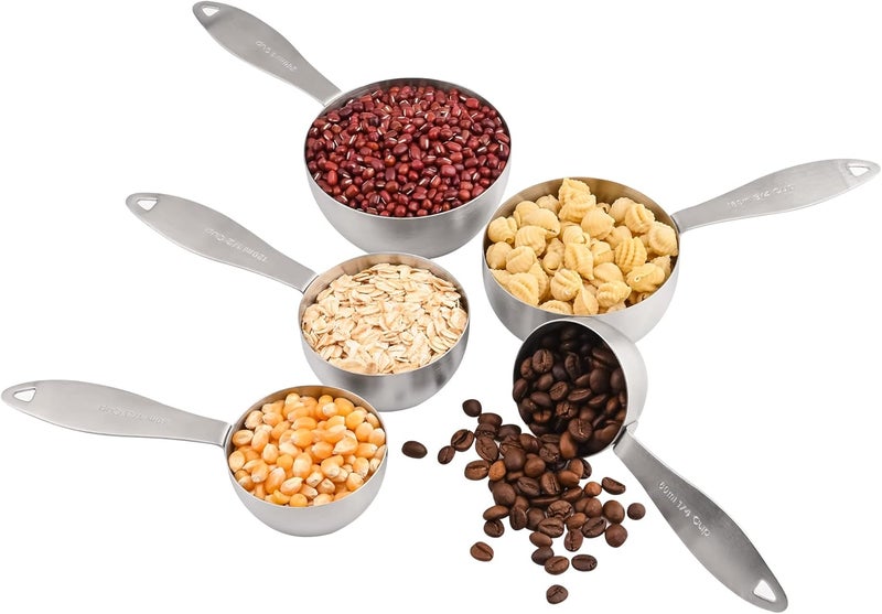 Smithcraft Measuring Cups and Spoons, 12 Piece Metric & US 18/8 Stainless Steel Measuring Cup and Spoon Set, Dry Metal Measuring Cups Spoons & Leveler & Measure Equivalents for Kitchen & Baking - Image 4