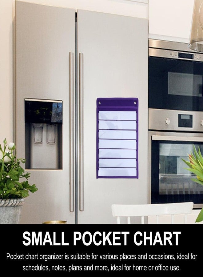 DIYEAH Magnetic Pocket Chart Hanging Organizer 10 Pockets Wall Schedule Hanging Bag for Classroom Office Home Daily Schedule Notes Storage 18.50X12.99X0.39In - Image 4