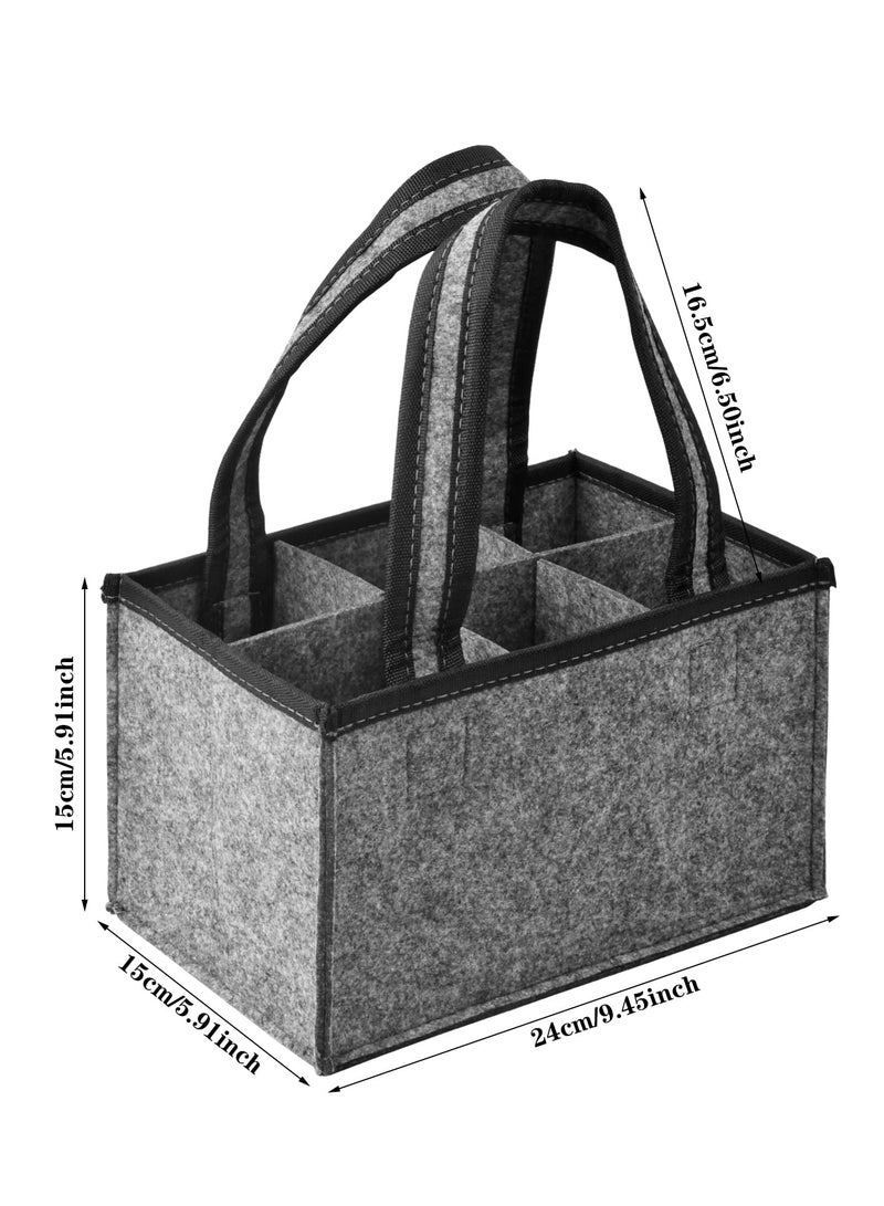 SYOSI Felt Wine Tote Bag for 6 Bottles Portable Bottle Wine Carrier with Divider Reusable Wine Storage Bag Felt Bags Wine Bottle Holder Bag for Picnic Camping Travel Party 24x15x15cm - Image 4