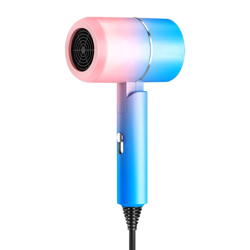 general New folding hair dryer shaking sound Net red hair dryer negative ion fashion hair dryer household appliances generation hair Gradient color 【blue light foldable】】