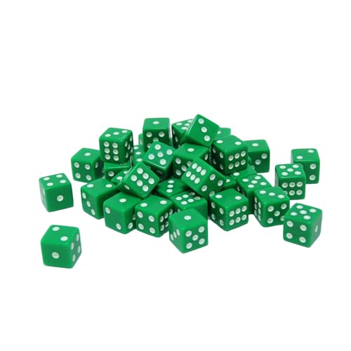 WE Games 100 Pieces Bulk Dice Set Green Opaque with Square Corners 6 Sided Dice 16mm Casino Dice Colored Dice for Board Games Dice Games Farkle Liars More - Image 1