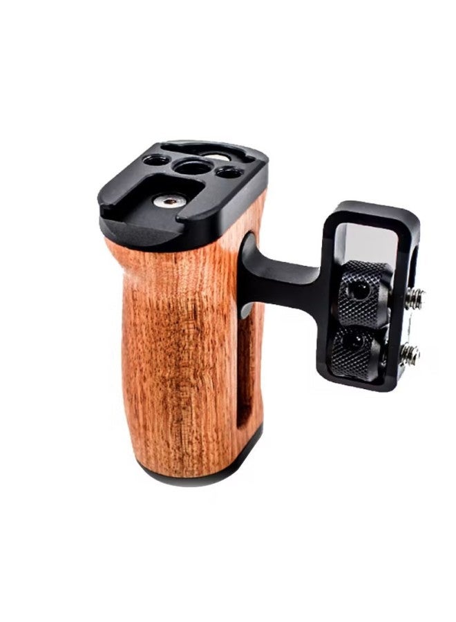 Camera Rabbit Cage Universal Side Handle Wooden Multifunctional And Silicone Hand Handle Photography Rabbit Cage Expansion Accessories-Color:Alai Wooden Handle  - Image 2