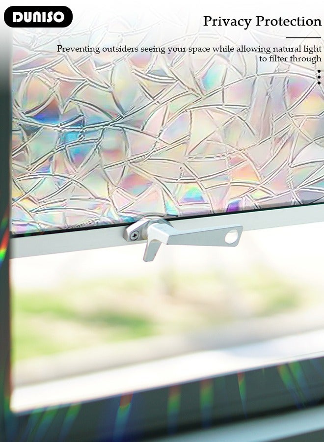 DUNISO لاصقات كهربائية شفافة ملونة على شكل ميزان لستائر النوافذ لعرض النوافذ قابلة للتقطيع لزجاج النوافذ لصالون وغرفة النوم ٤٥*٢٠٠ سم - Image 2
