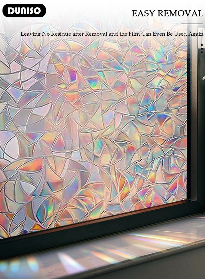 DUNISO لاصقات كهربائية شفافة ملونة على شكل ميزان لستائر النوافذ لعرض النوافذ قابلة للتقطيع لزجاج النوافذ لصالون وغرفة النوم ٤٥*٢٠٠ سم - Image 3