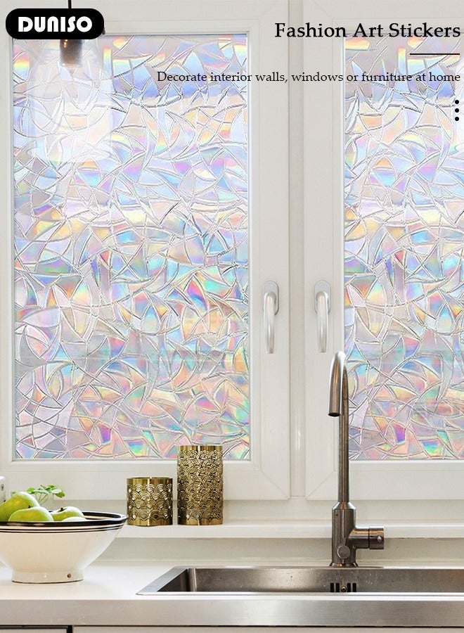 DUNISO لاصقات كهربائية شفافة ملونة على شكل ميزان لستائر النوافذ لعرض النوافذ قابلة للتقطيع لزجاج النوافذ لصالون وغرفة النوم ٤٥*٢٠٠ سم - Image 5