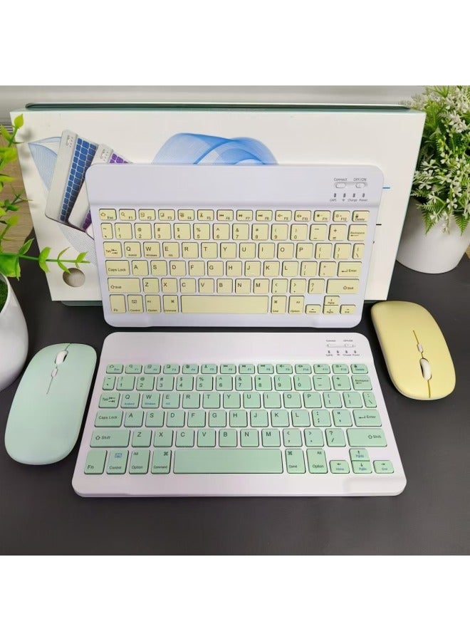 Tablet Notebook Wireless Connection Bluetooth Keyboard Mouse Suit For IPAD Huawei Xiaomi Samsung Mobile Phone-Color:Pink-Product Type:Keyboard + Dual Mode
