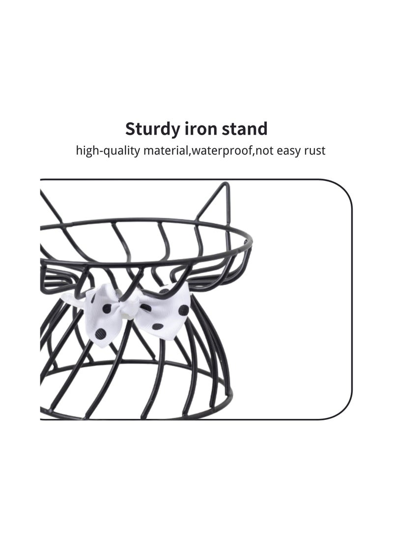 Elevated Cat Feeders With Non Slip Base Ceramic Bowls For Cats And Small Dogs Dishwasher Safe Tilted Design For Easy Access Black - Image 5